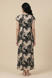 Zivame Woven Ankle Length Nightdress - Whitecap Gray — thumbnail 2